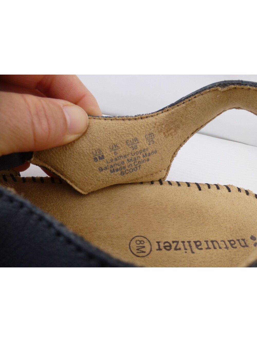 Naturalizer Scout Navy Leather Comfort Closed Toe Slingback Sandals Women US A11